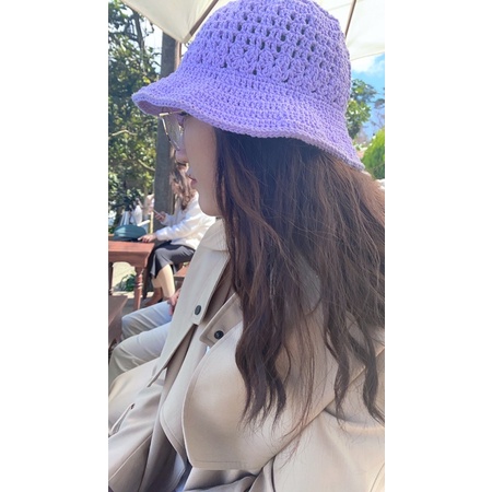 Mũ nón bucket handmade hoạ tiết nhiều màu phong cách Ulzzang