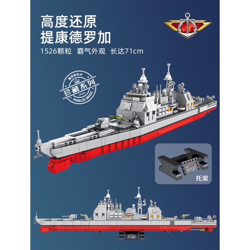 Đồ chơi Lắp ráp Mô hình Tàu Chiến America Navy Warship WW2 Model Ticonderoga-Class Cruiser Battleship Panlos 637007