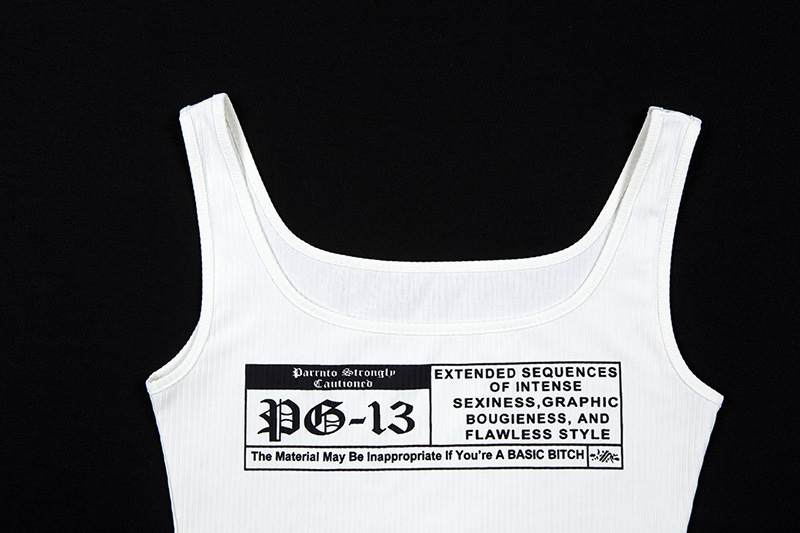Ins Hot Women Strap Letter Print Scoop Neck Camisole Sleeveless Daily Tank Top | BigBuy360 - bigbuy360.vn