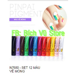 sét 12 màu bột vẽ móng