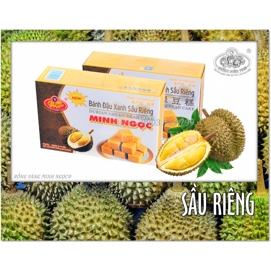 Bánh Đậu Xanh Sầu Riêng Rồng Vàng Minh Ngọc (Durian Mung Bean Cake)