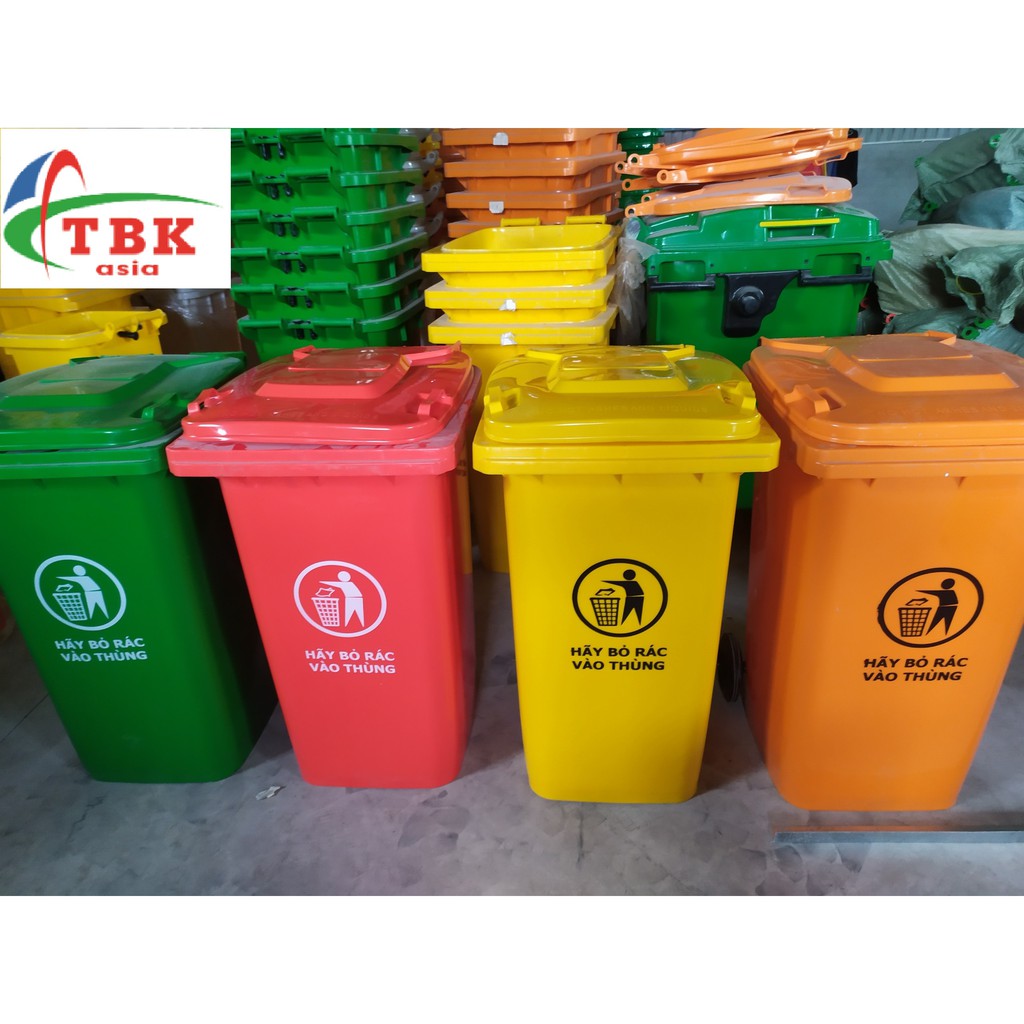 Thùng rác công nghiệp 120L nhiều màu sắc - Công ty TBK HY