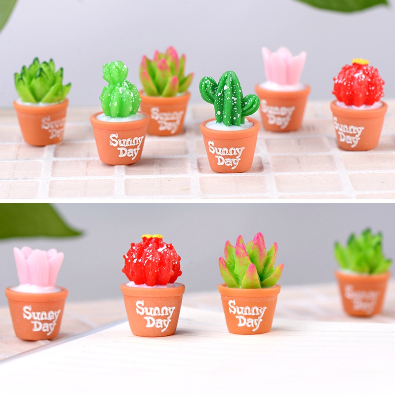 Mô hình cây xương rồng mini bằng nhựa resin dùng trang trí tiểu cảnh