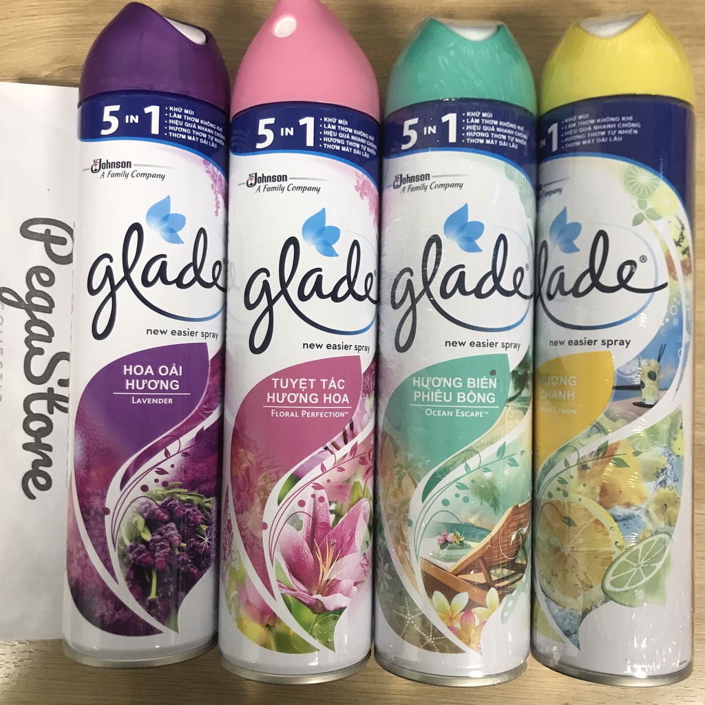 Xịt thơm phòng Glade sịt phòng Hoa Oải Hương/Tuyệt tác hương hoa/Hương chanh/hương biển phiêu bồng xịt phòng 280ml