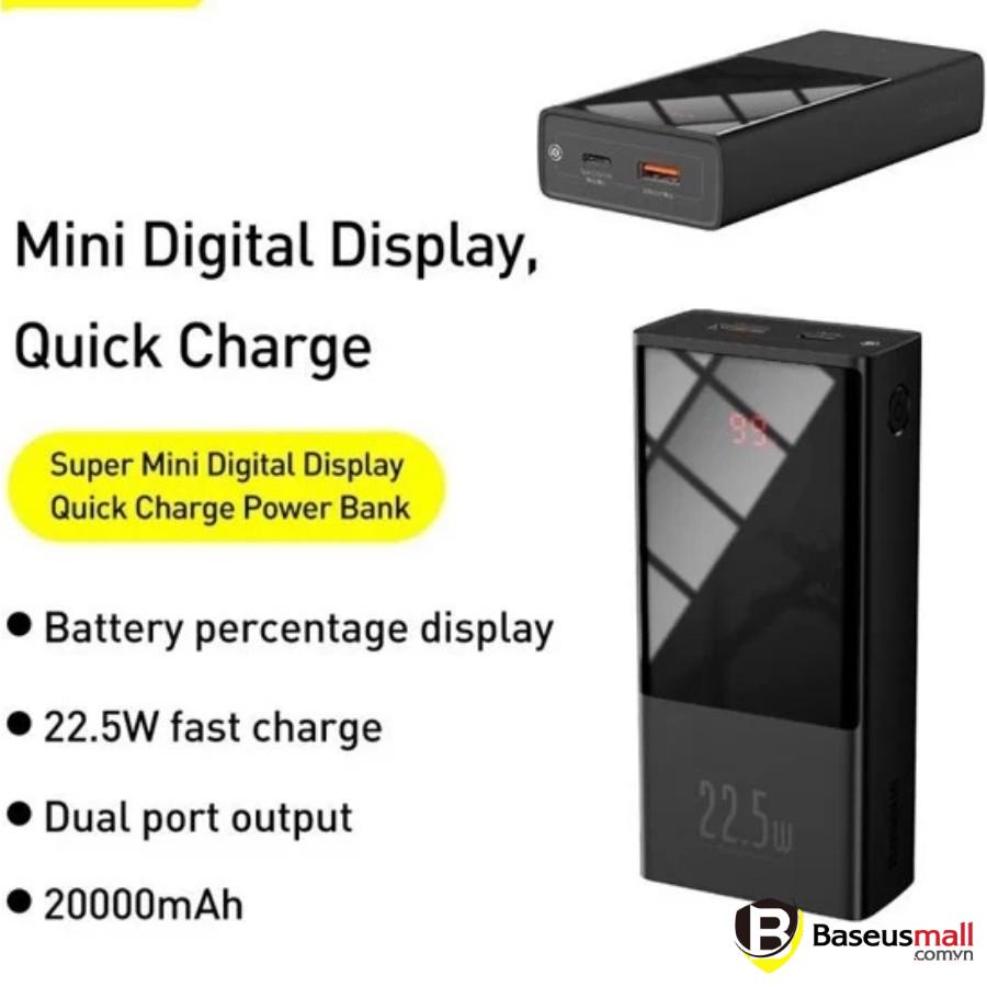 Baseus -BaseusMall VN Baseus Supper Mini 10000mah Digital Display Quick Charge 22.5W