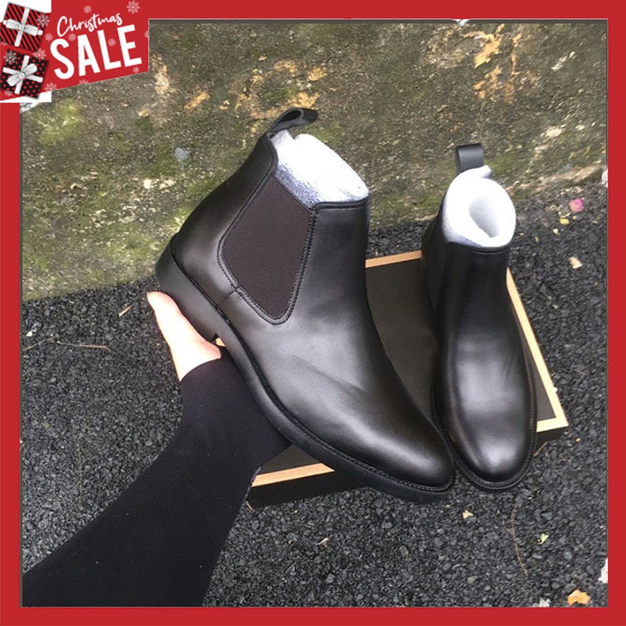 [ Bán lỗ xin 5⭐] Chelsea Boot nam da bò tặng kèm lót tăng chiều cao 6cm