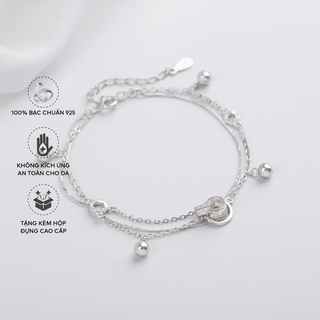 Lắc Tay Bạc Blue Peach Circle Double LT448