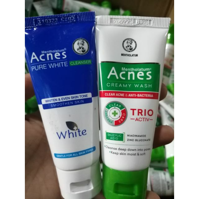 Sữa rửa mặt Acnes pure white dưỡng trắng/ bùn non/ gentle 25gram