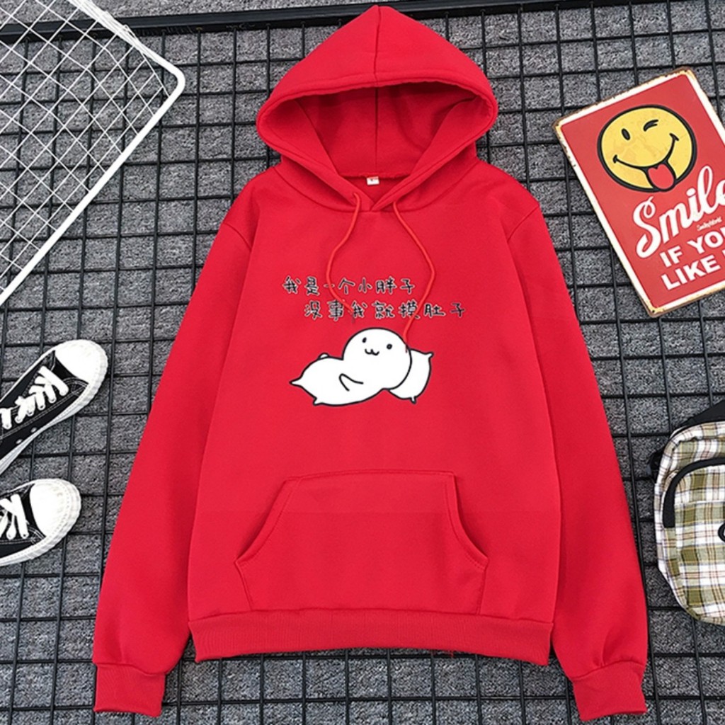 Áo hoodie họa tiết hoạt hình thú ngủ chất nỉ bông dày siêu ấm, cho các bạn đi dạo phố, hẹn hò, đi du lịch.