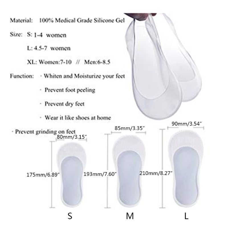 Set 2 Đôi Vớ Silicone Chống Nứt Nẻ Và Chăm Sóc Da Chân Khô