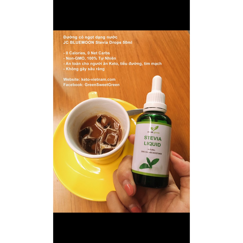 [Mã GROSALE2703 giảm 8% đơn 250K] (Keto-Sỉ Giá Tốt) Đường Cỏ Ngọt 50ml ✅ JC BLUEMOON | Stevia Drops| Stevia Liquid | BigBuy360 - bigbuy360.vn