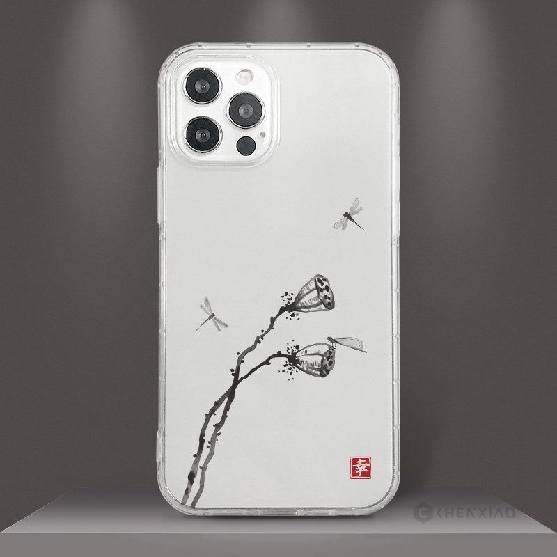 Ốp Điện Thoại Họa Tiết Hoa Sen / Cây Tre Cho iPhone 13 12 11 Pro Max mini 6 6S Plus 7 Plus 8 Plus SE 2020 XS Max X XR