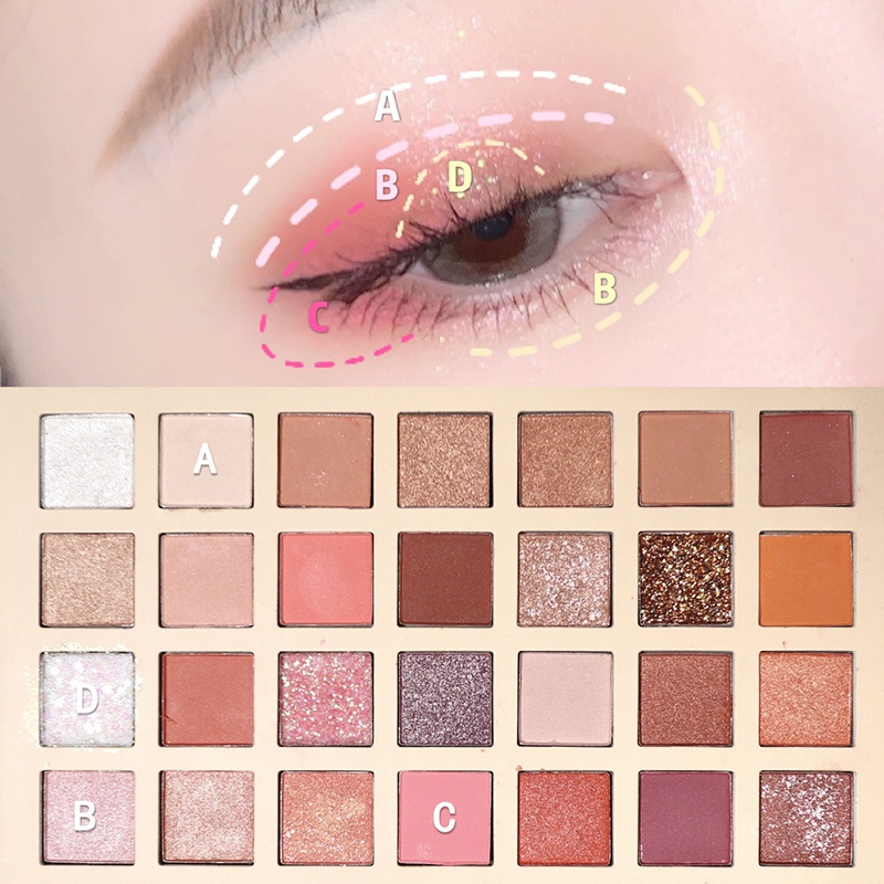 Bảng Phấn Mắt Huatuo Peach Symphony 35 Màu Sắc Tông Lì / Lấp Lánh Trang Điểm Xinh Xắn