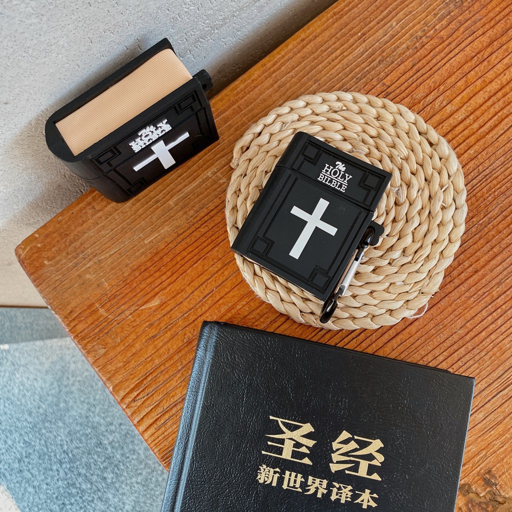 Book Bible airpods 1/2/pro case Creative airpods pro case soft silicone wireless bluetooth headsets airpods cover