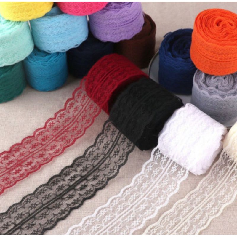 DIY - Cuộn 10 mét ruy băng ren kích thước 4,5cm