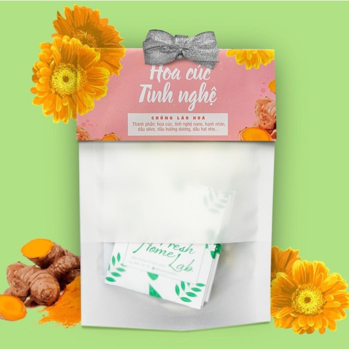 Bột mặt nạ thiên nhiên hoa cúc tinh nghệ chống lão hóa Fresh Home Lab