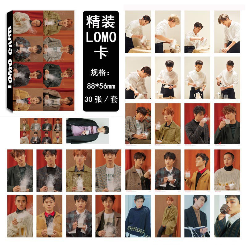 Lomo exo lomo thành viên exo luhan kris bộ ảnh hộp 30 ảnh thẻ hình