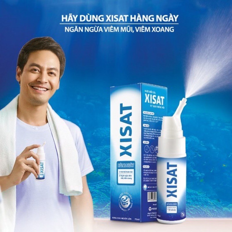 XISAT - Nước muối biển sâu dùng vệ sinh mũi hằng ngày cho người lớn