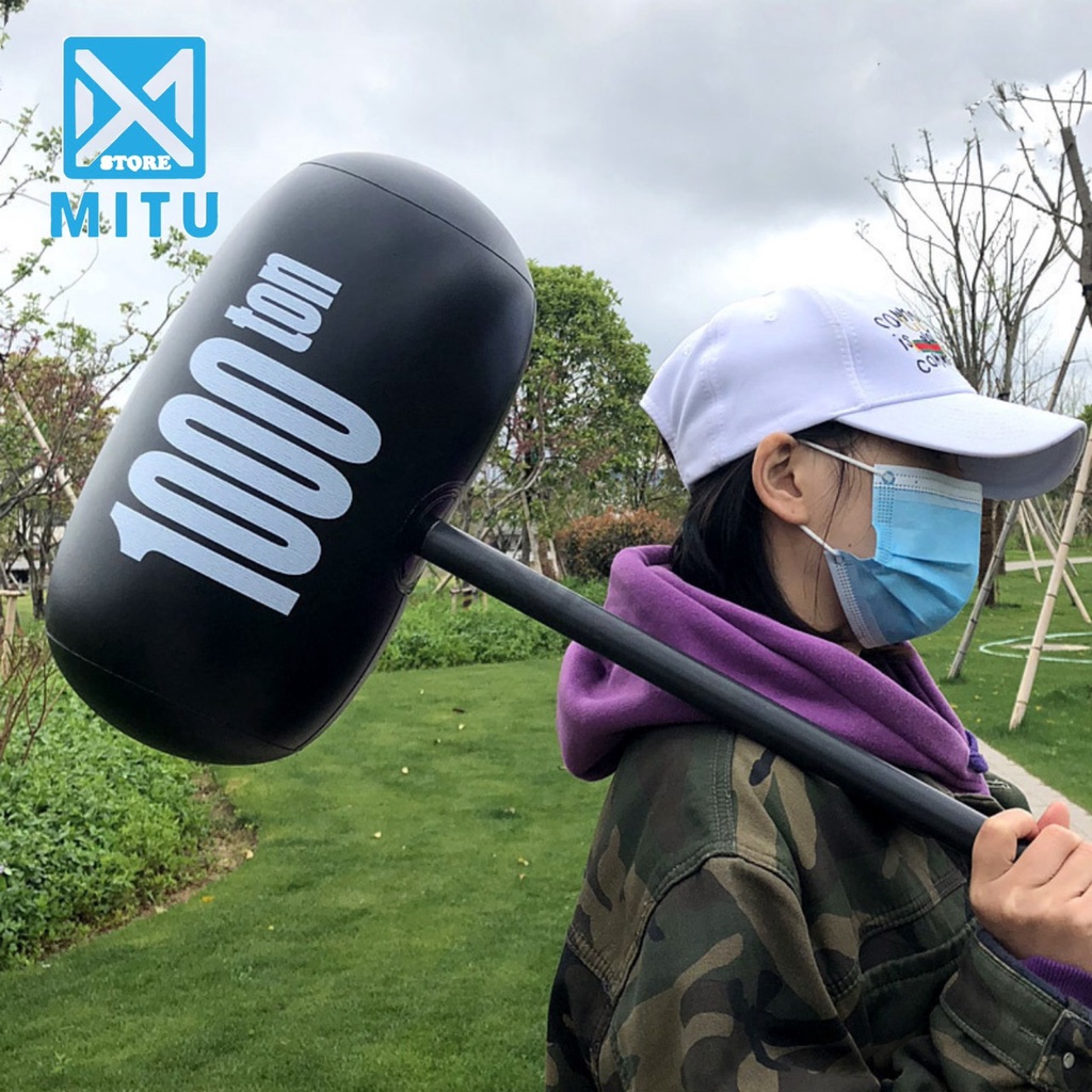 Đồ Chơi Bơm Hơi Búa Tạ Đen Lớn 1000 Ton Big Size Vui Nhộn Large Inflatable 1000ToN
