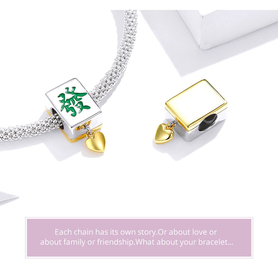 Mặt phụ kiện BAMOER SCC1751 bằng bạc 925 mạ vàng thời trang cho nữ