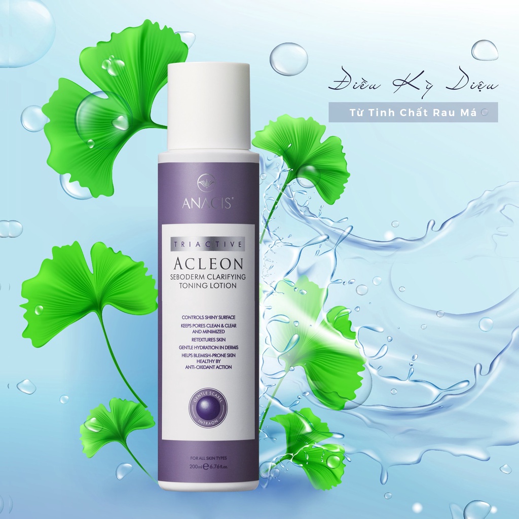 Toner Làm Dịu Và Cân Bằng Da Dầu Mụn ANACIS ACLEON SEBODERM CLARIFYING TONING LOTION 200ml
