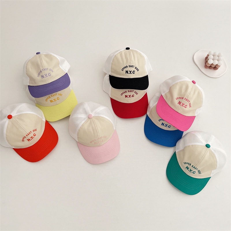 Mũ Lưỡi Trai Phối Lưới Thêu Chữ Màu Sắc Ngọt Ngào Thời Trang Cho Bé