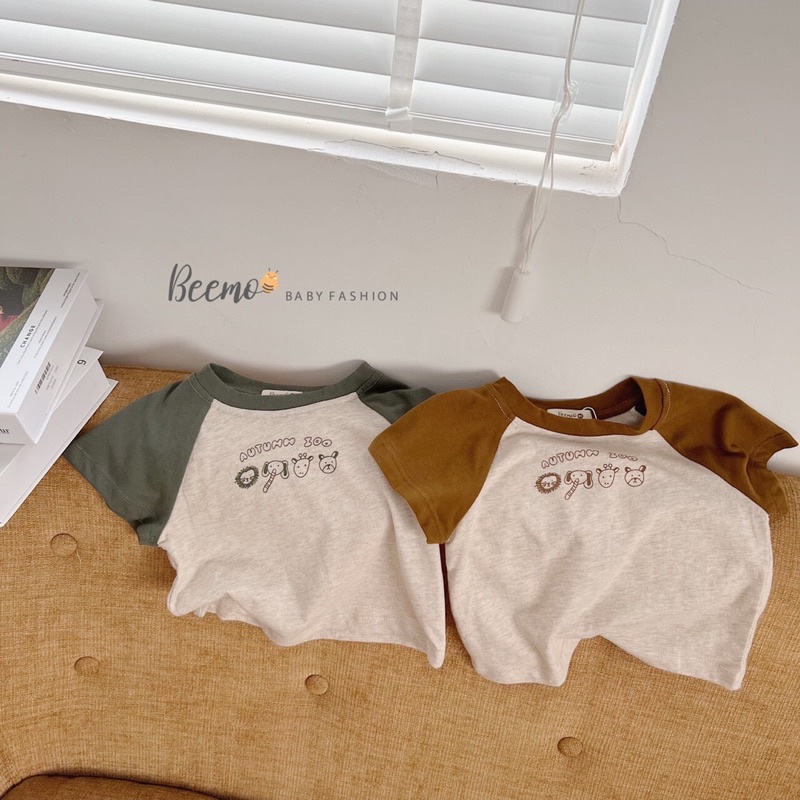 _Bộ cotton in hình thú dễ thương cho bé trai/gái 9 đến 23kg