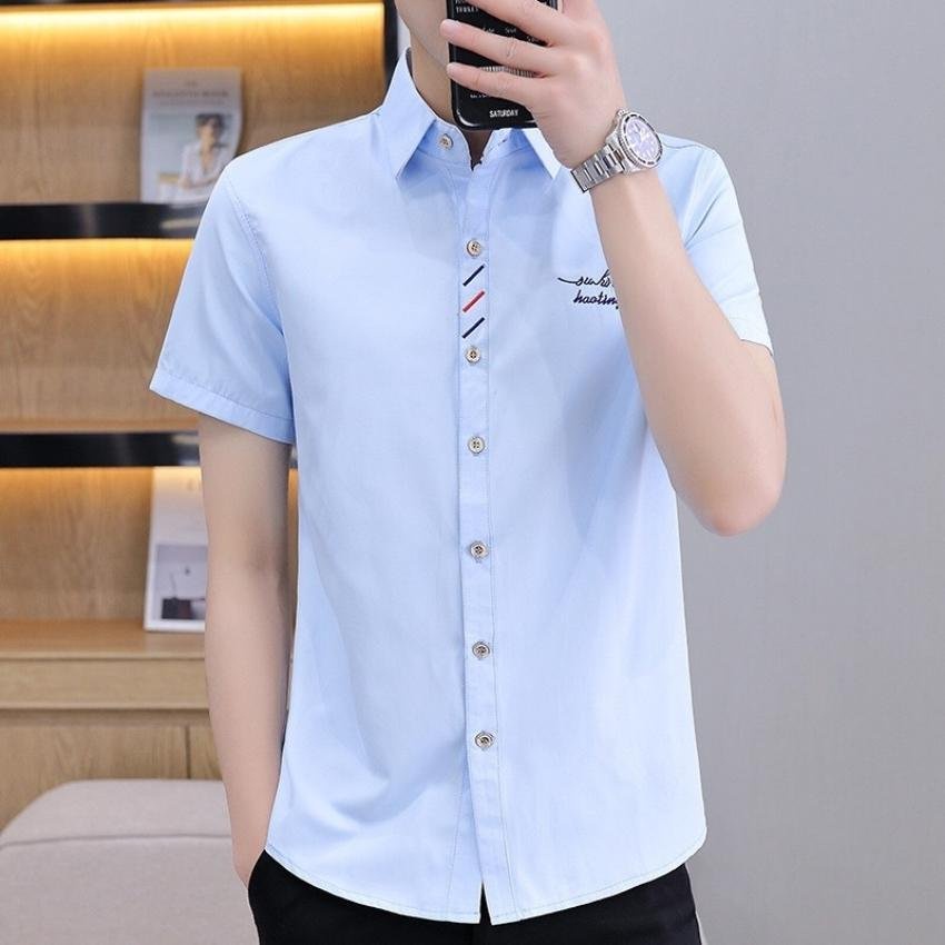 Áo sơ mi nam ngắn tay ❤️ áo sơ mi nam cộc tay màu trơn thời trang Erina cao cấp