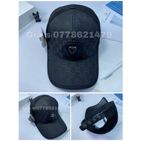 Nón kết lưỡi trai phối lưới mạc da sói đen thời trang - Mũ kết thể thao nam nữ ( hình thật 100% )