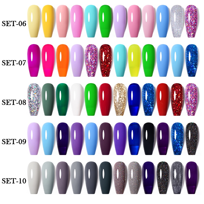 Set 12 Lọ Gel Sơn Móng Tay Ur Sugar 7.5ml Nhiều Màu Sắc