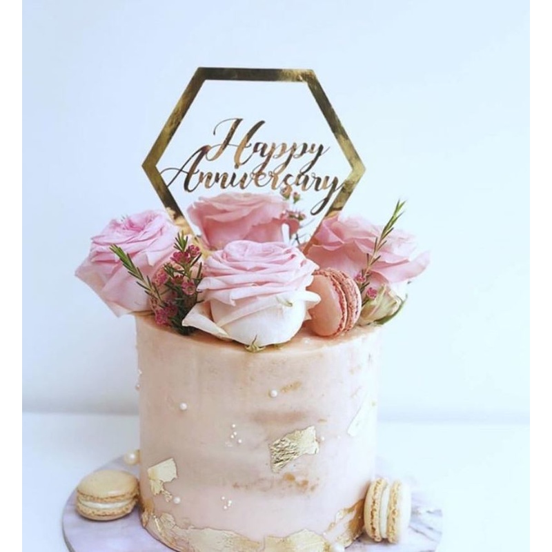 Que Cắm Trang Trí Bánh Kem Chữ Happy Anniversary