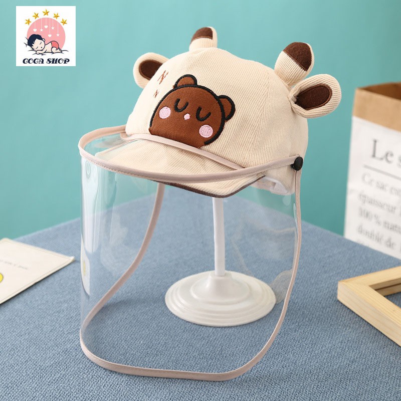 Mũ Tai Hươu Hình Thỏ , Vịt , Gấu , Ếch  Chống Giọt Bắn Và Vi Khuẩn , Nón Chống Giọt Bắn Cho Bé Trai , Bé Gái