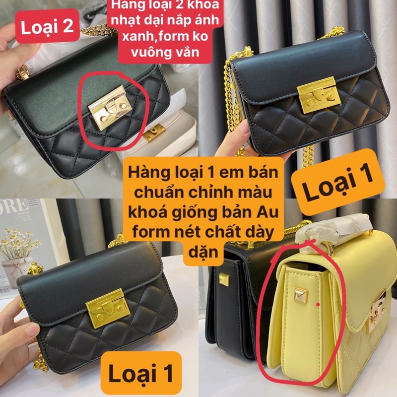 Túi C.K XUẤT khuy nhọn trần trám size 19cm