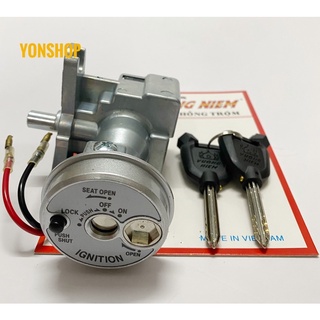 Bộ Ổ Khoá Xe Sirius Fi, Jupiter Fi Chìa 8 Cạnh Chống Trộm Cao Cấp Hiệu VƯƠNG NIỆM