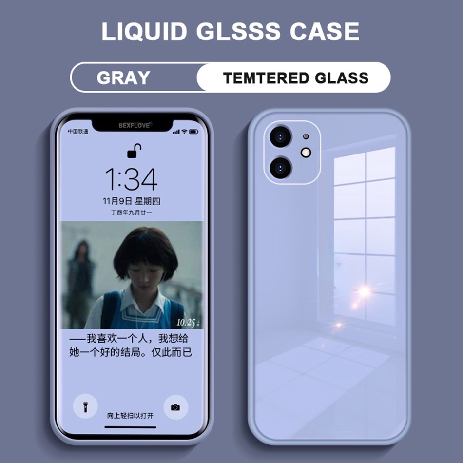 Ốp lưng cứng mặt kính cường lực bảo vệ camera cho compatible for IPhone 11 pro X XR X