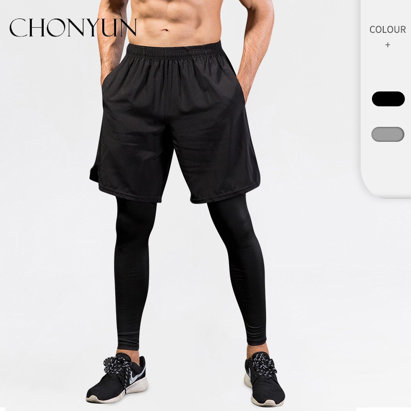 Set 2 Quần Short Legging Co Giãn Tốt Thời Trang Cho Nam