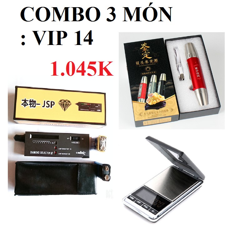 Combo 3 Thiết bị dụng cụ đá quy cơ bản gồm Máy đo độ cứng &amp; Đèn Soi đá quy &amp; Cân Gam carat chuẩn.