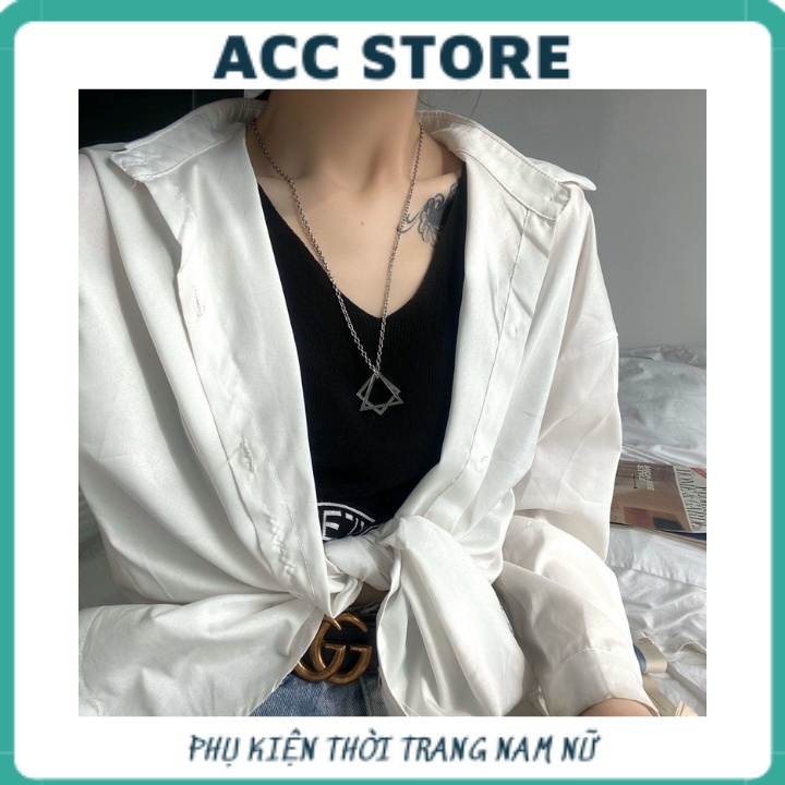 Dây Chuyền Nam Nữ Basic Đơn Giản Hình Vuông Và Tam Giác Đa Dạng Màu Sắc AC31