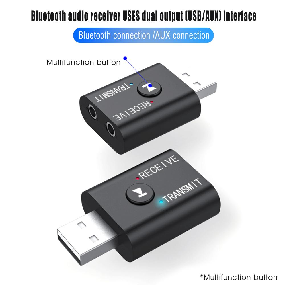 Bộ chuyển đổi bộ thu phát âm thanh Bluetooth 5.0 USB 3.5mm cho TV PC Xe hơi AUX