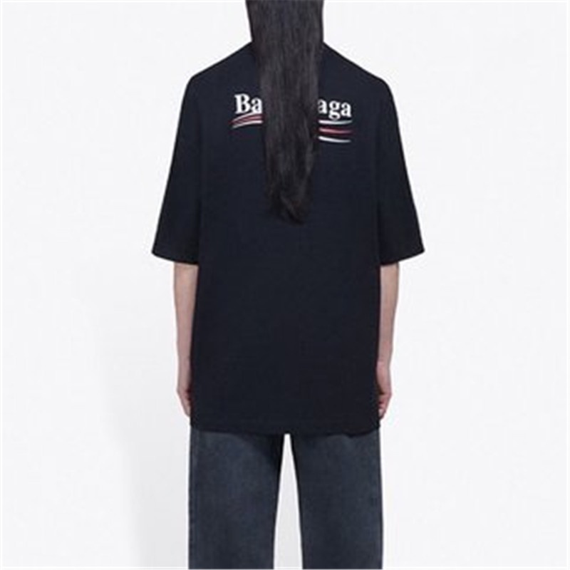 Áo Thun Tay Ngắn Cổ Tròn Thêu Chữ BB Thời Trang Unisex