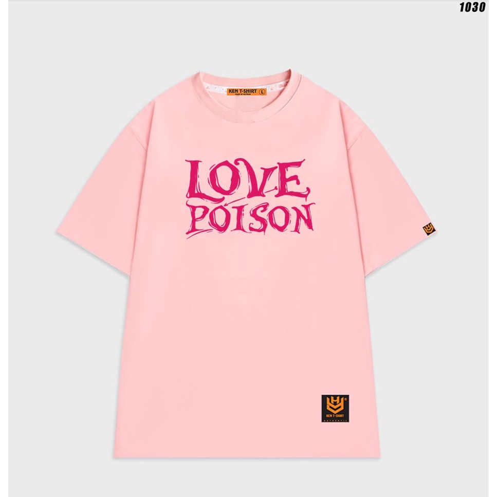 Áo thun tay lỡ unisex form rộng Love Poison 1030 HY KOREA