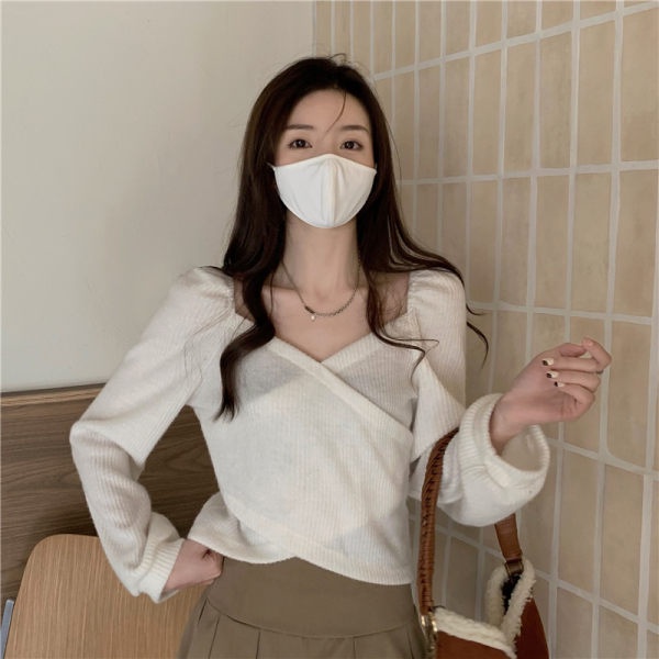 Porozi Áo len ngắn dáng ôm phong cách Hàn Quốc cho nữ
