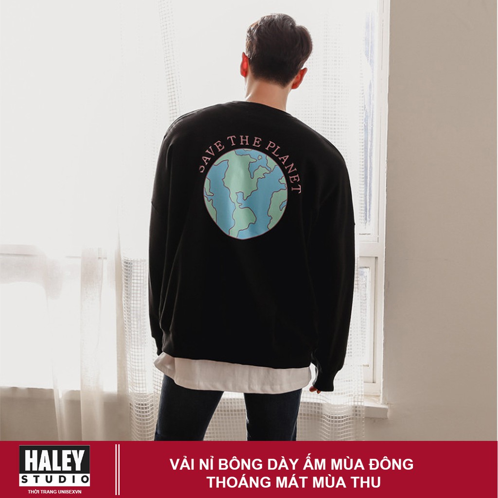 [NỈ ĐẸP ] Áo Sweater Nam Nữ unisex Trái Đất Save the planet phong cách Hàn Quốc, Chất nỉ cá sấu - Quà tặng ngẫu nhiên