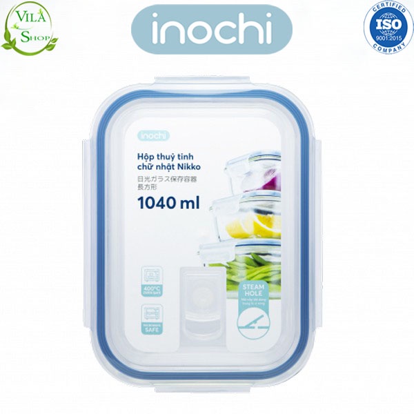 4 Size Hộp Thực Phẩm, Hộp Thủy Tinh Chịu Nhiệt Chữ Nhật, Hộp Thủy Tinh Cao Cấp Inochi Sử Dụng An Toàn Trong Lò Vi Sóng