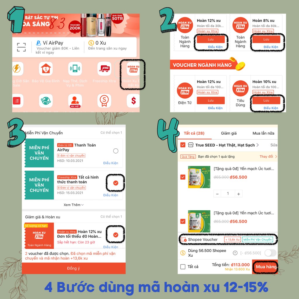 Hạt điều Bình Phước rang muối Bazan nguyên hạt size lớn, nguyên vỏ lụa sạch [loại A+ chất lượng xuất khẩu - true SEED] | BigBuy360 - bigbuy360.vn