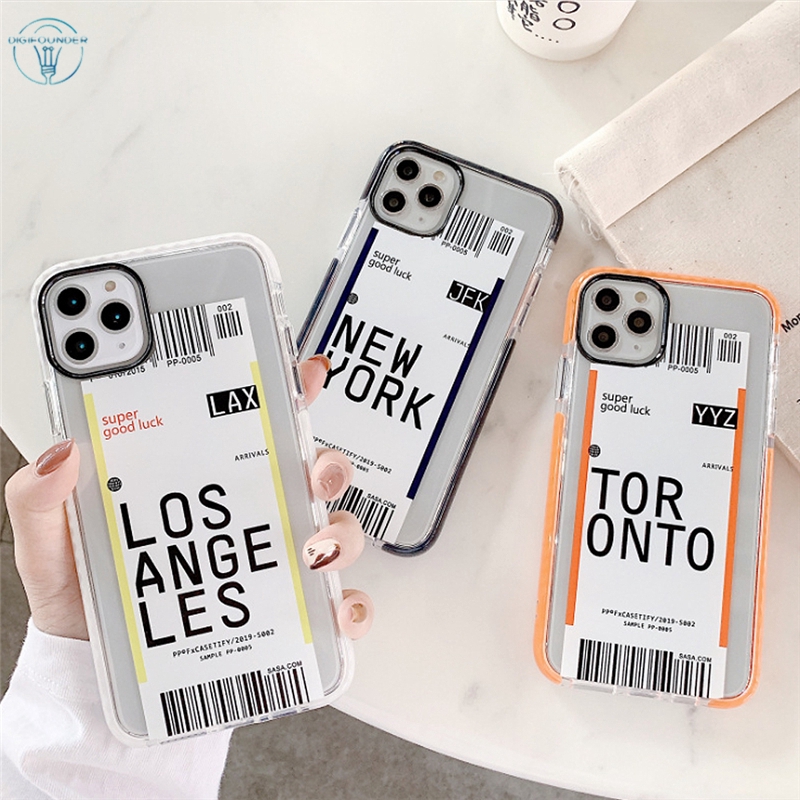 DG Funny Travel City Boarding Pass Phone Case For iphone 11 Pro Max XR X XS Max 7 8 plus Back Cover Silicone Soft Cases Cute Funda