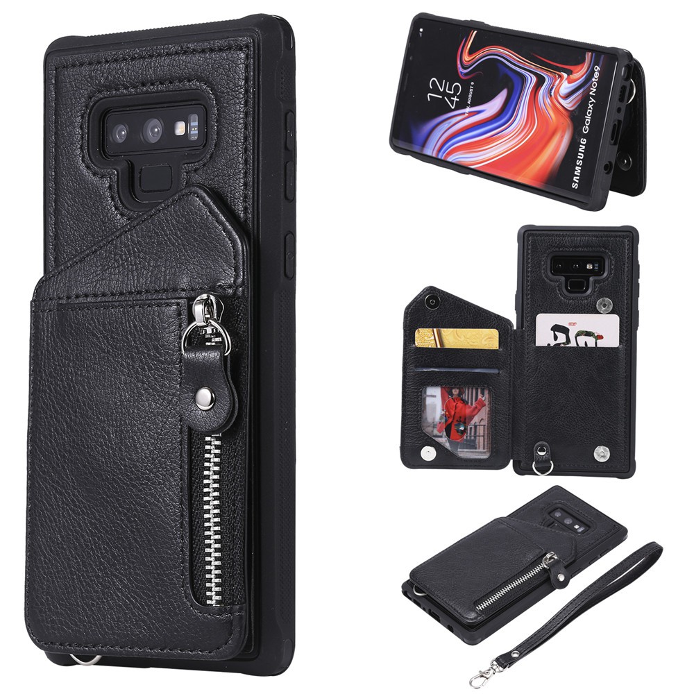 Ốp điện thoại chất liệu da kèm ví đựng tiền/ thẻ nhiều màu độc đáo cho Samsung Note 8 Note 9