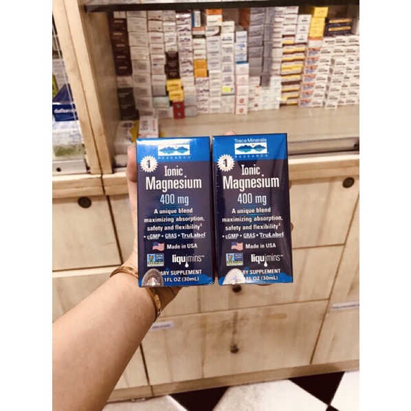 ionic magnesium 400mg ( bổ sung magie cho cho người thiếu, chuột rút,căng thẳng, loạn nhịp tim) 118ml