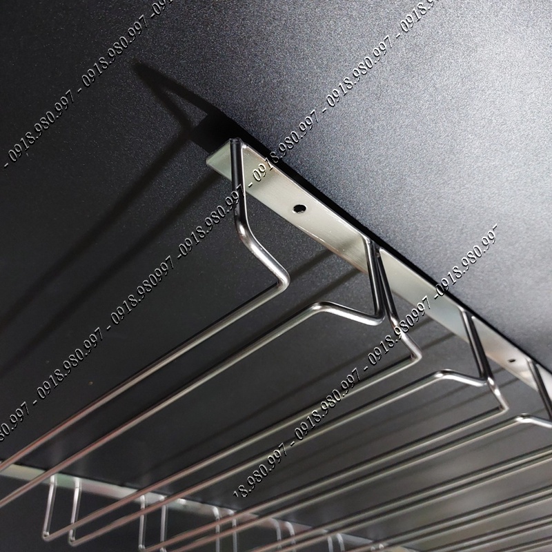 Treo ly quầy bar - Giá treo ly rượu vang - Giá để chai rượu vang Inox 304