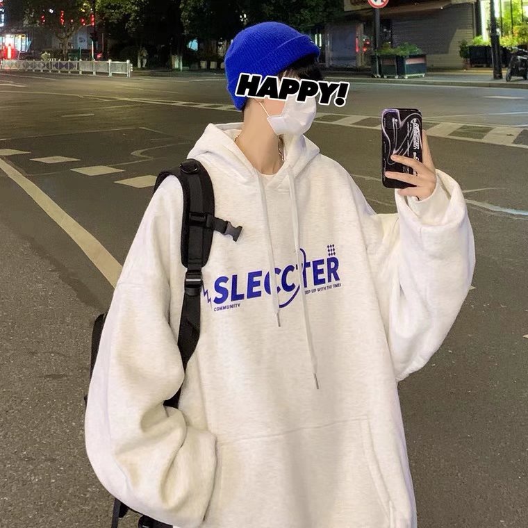 Áo Hoodie Dáng Rộng In Chữ Phong Cách Nhật Bản Thời Trang Cho Nam Và Nữ Size M-5XL